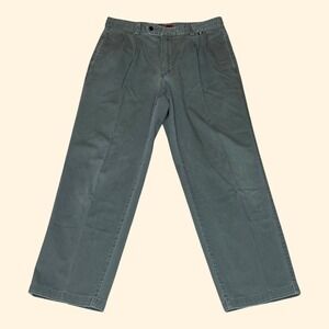 Victorinox Swiss Army Mens Pleated Chino Pants Olive Green 34x32 610L8X40